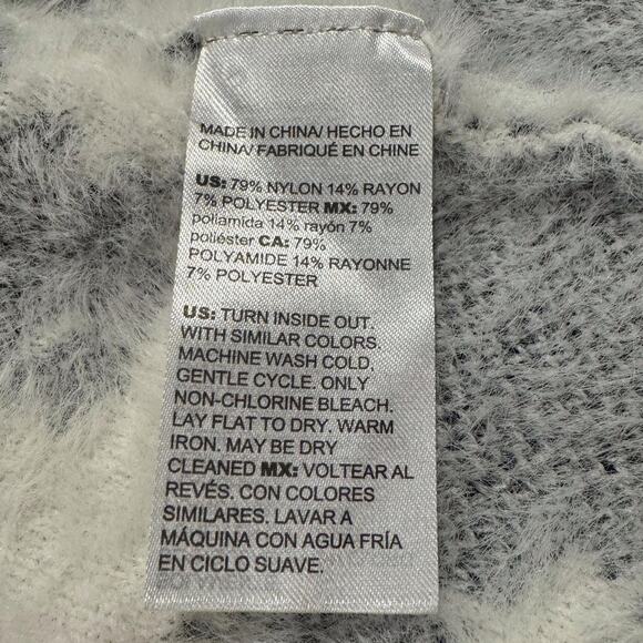 Chicos Cardigan Long Houndstooth Fuzzy Open Cottage Cozy Statement 1 Medium 8 - Picture 4 of 7